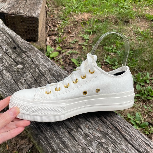 Converse All Star Platform Lift Off White Sneakers Size 8 - Picture 5 of 16